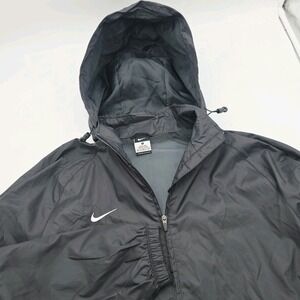 Nike Full Zip Mesh Lined Rain Jacket Men's XL Solid Gray Windbreaker 447466-060